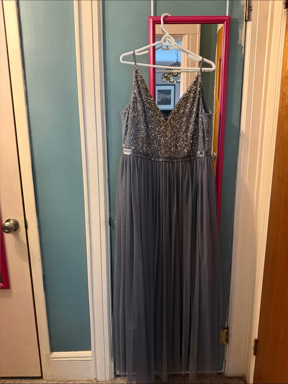 Anthropologie BHLDN Avery Sequin Tulle Dress in Hydrangea